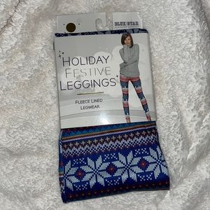 Blue Star Fleece Lined Leggings